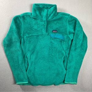 Patagonia Pullover Jacket Womens L Green Snap-T Fleece Re Tool Pocket Outdoor